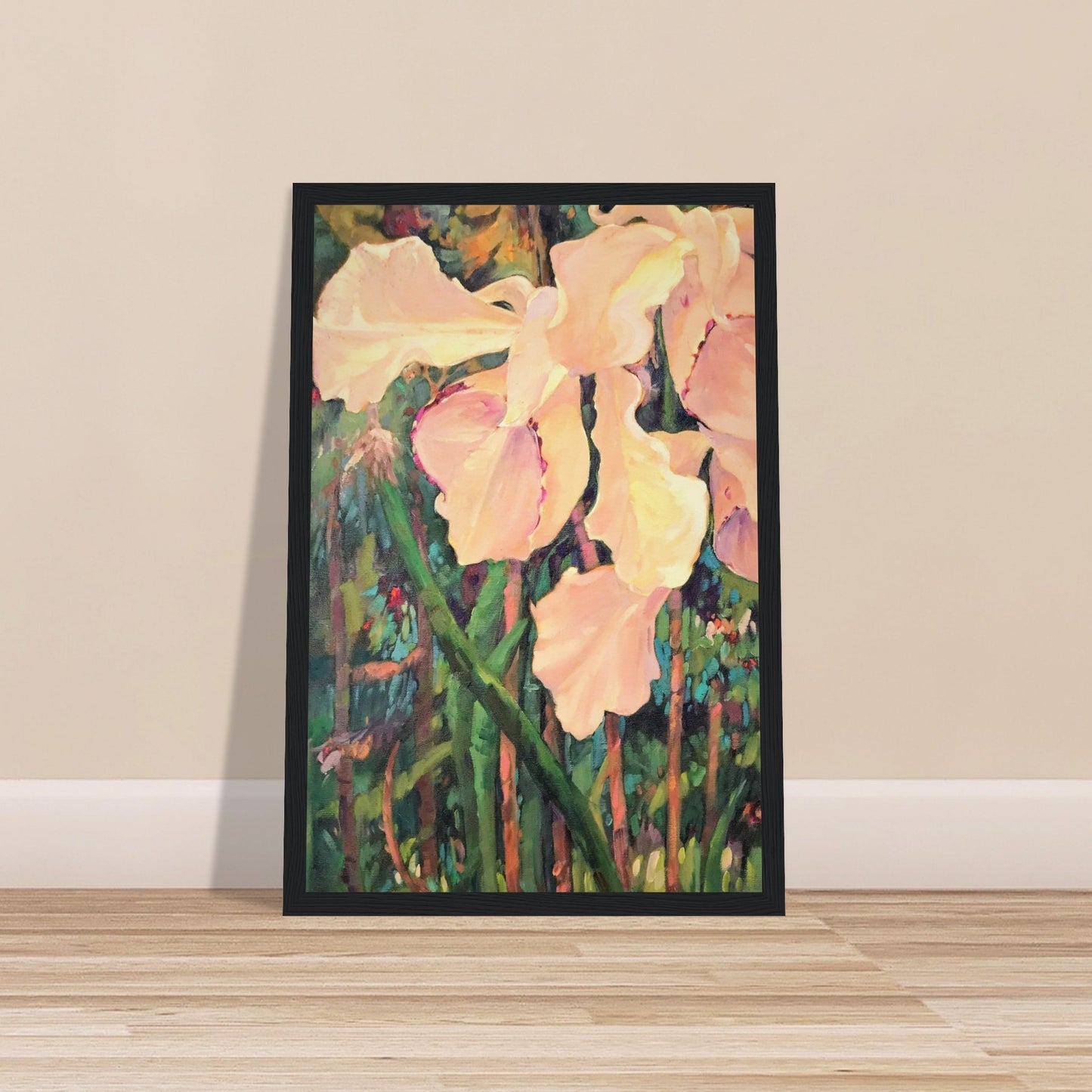 "Orchid" Floral Wooden Framed 12x18 Art Print by Barbara Cleary Designs