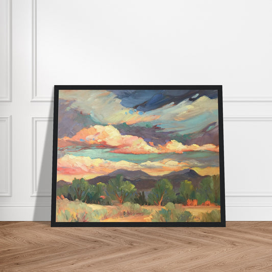 "New Mexico Sky" Wooden Framed 16x20 Art Print by Barbara Cleary Designs