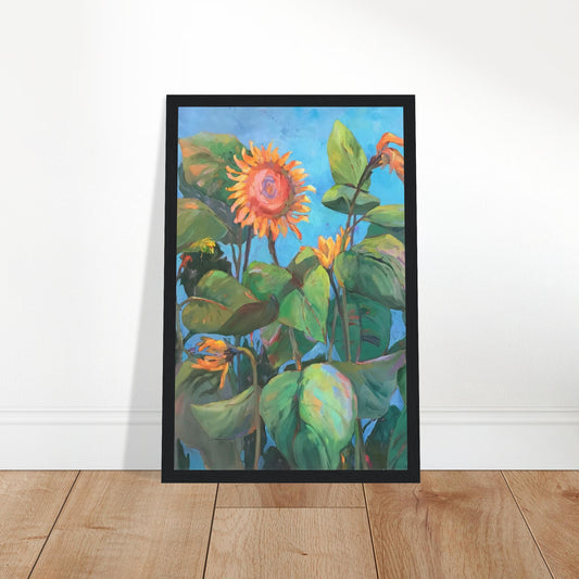 "Southwind 2" Floral Wooden Framed 11x14 Art Print by Barbara Cleary Designs