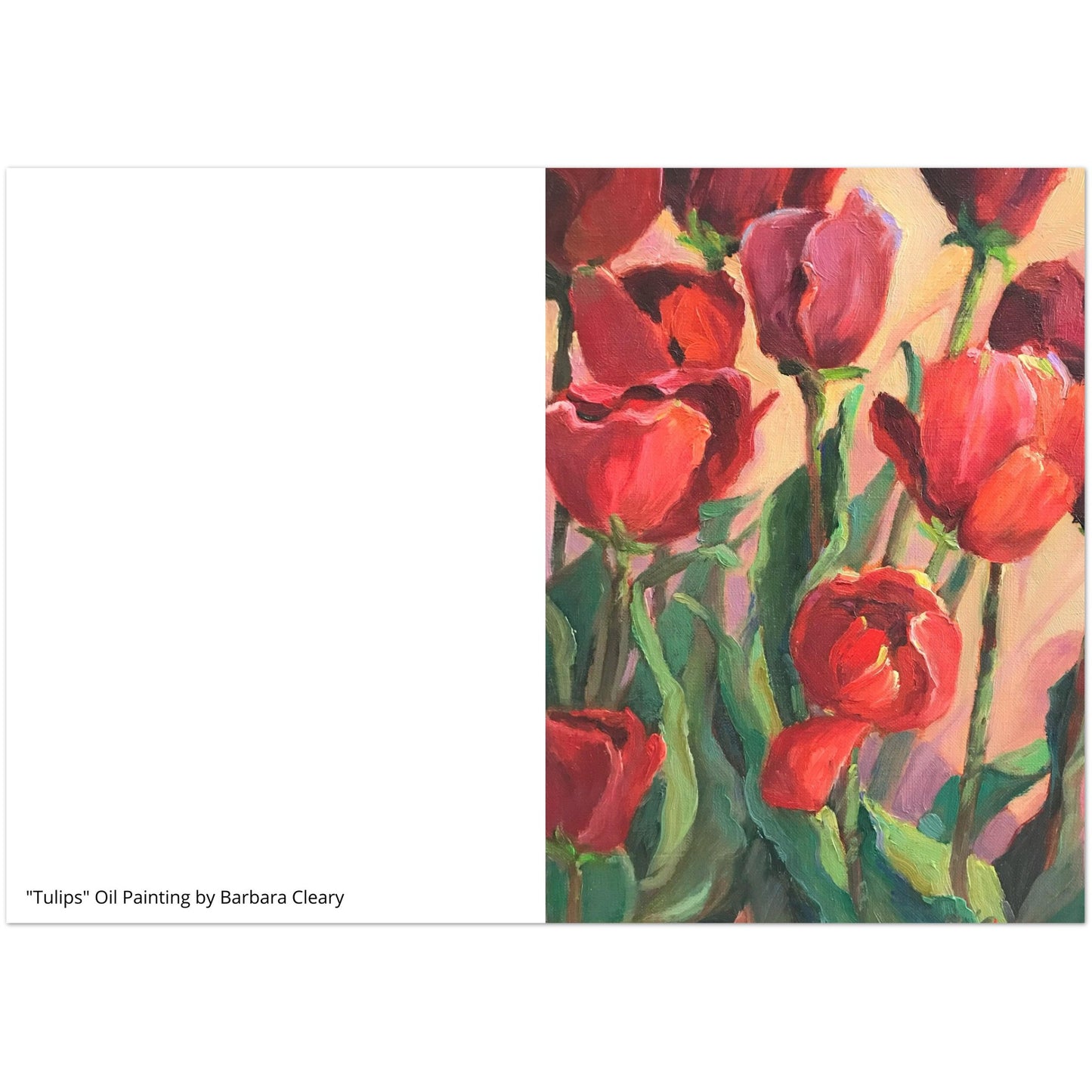 "Tulips" Pack of 10 Greeting Cards (standard envelopes) (US & CA) by Barbara Cleary Designs