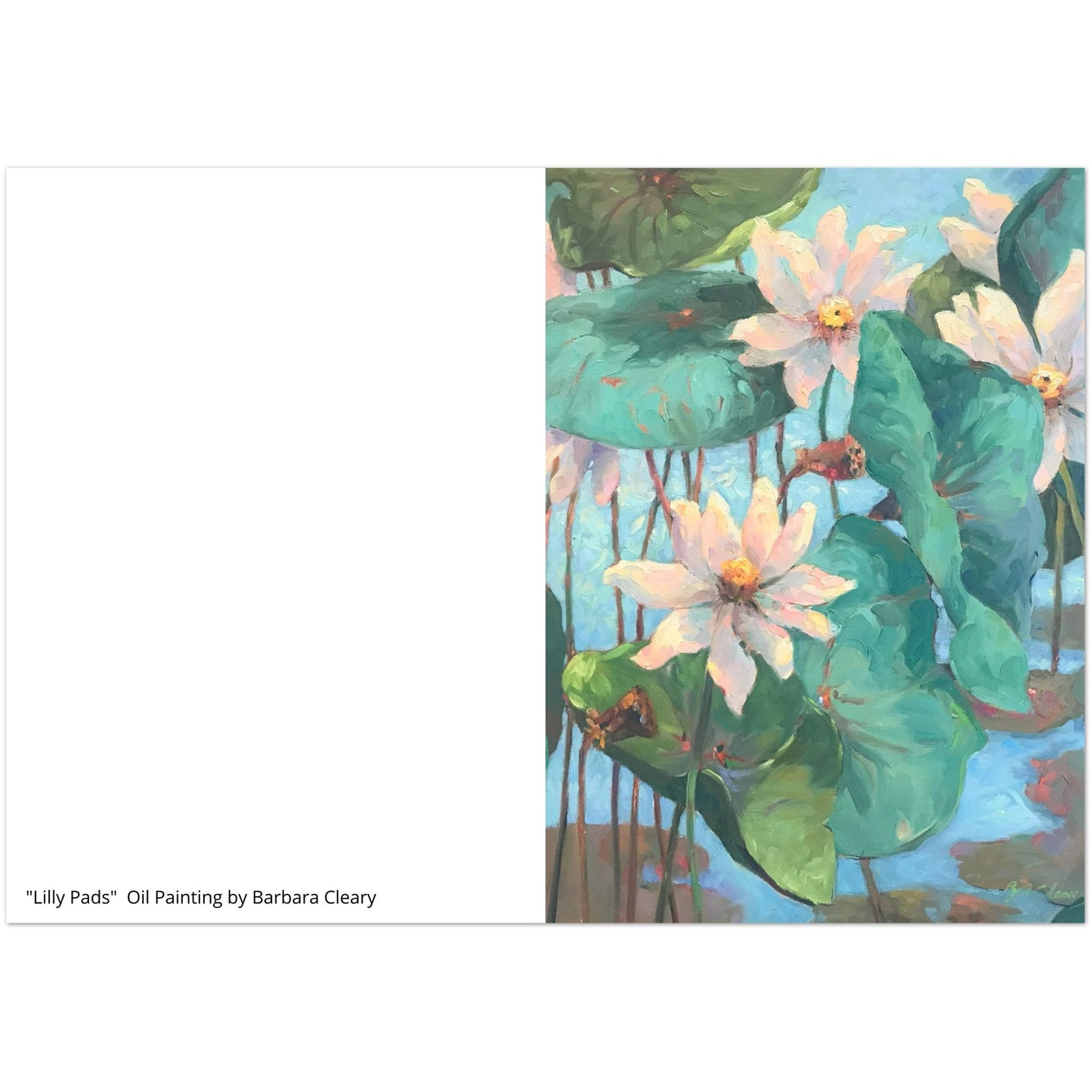 "Lilly Pad" Pack of 10 Greeting Cards (standard envelopes) (US & CA) by Barbara Cleary Designs