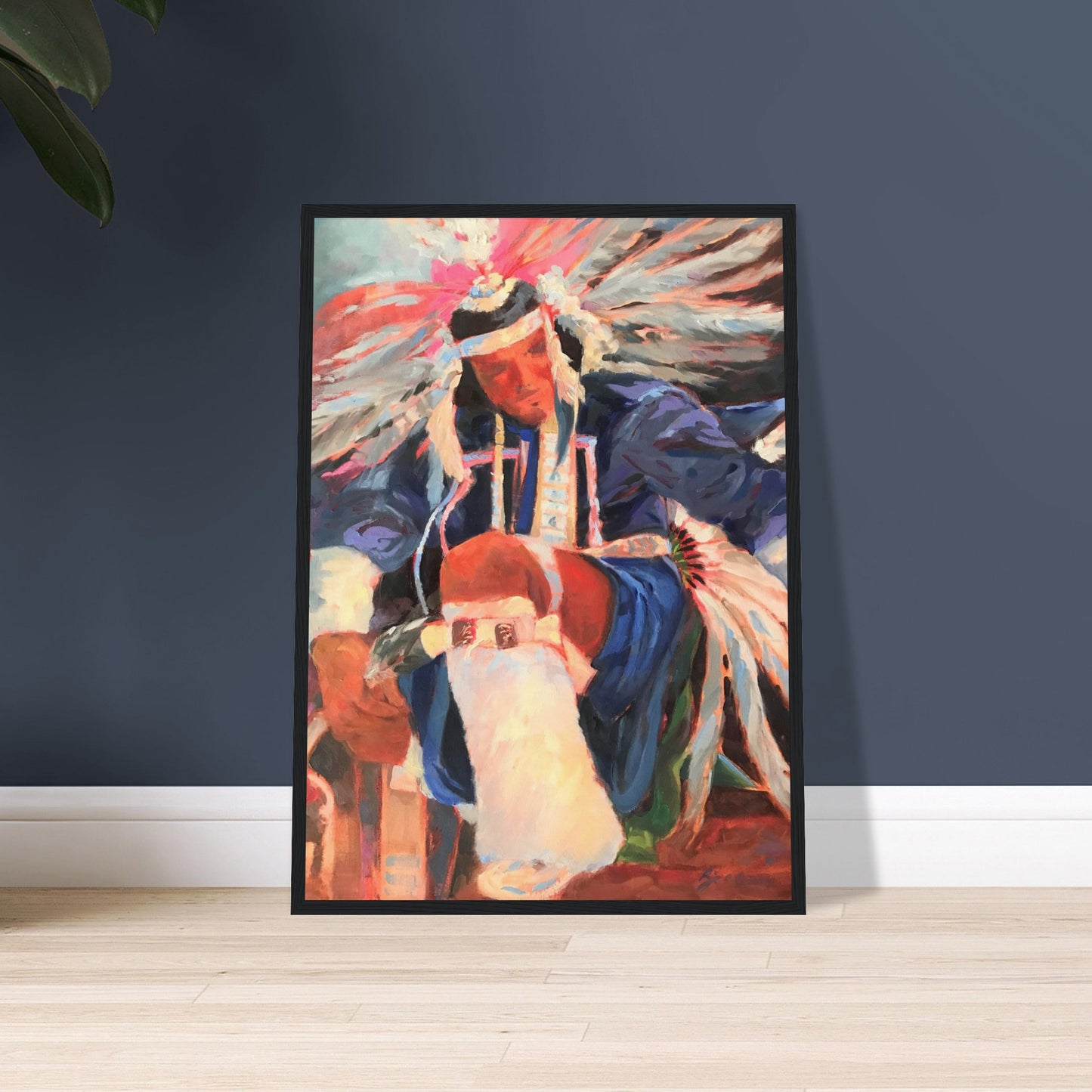 'War Dancer' I 20x28 inch Wooden Framed Art Print I Original Artwork by American Artist Barbara Cleary