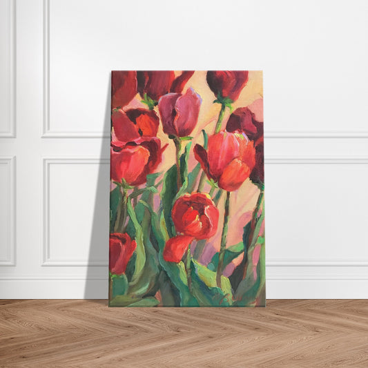 "Tulips" Floral Art Print 12x18 inch on Canvas by Barbara Cleary Designs