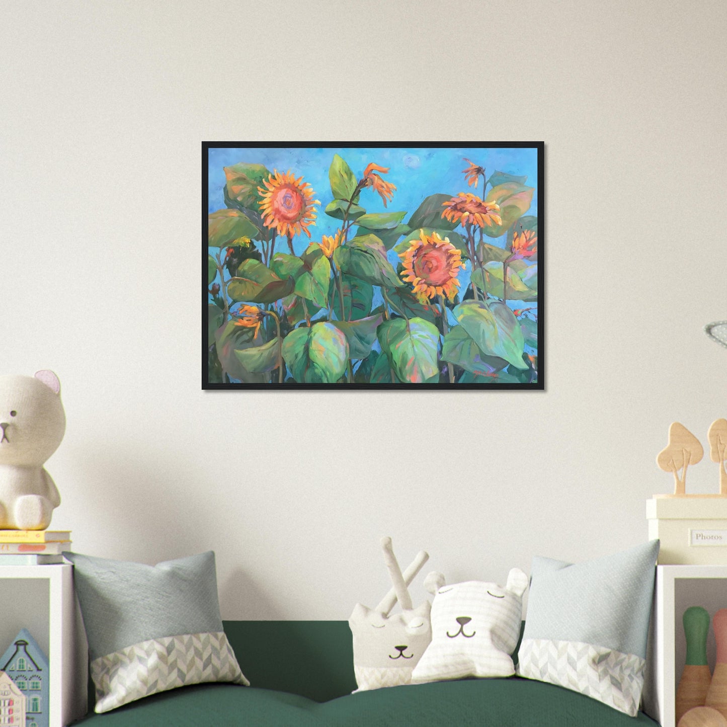 "Southwind 2" Floral Wooden Framed 20x28 Art Print by Barbara Cleary Designs