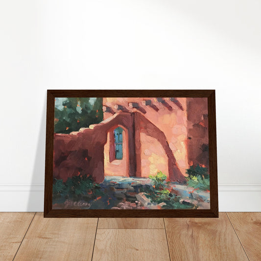 "Adobe Light and Shadows" Small Art Print Wooden Framed by Barbara Cleary Designs