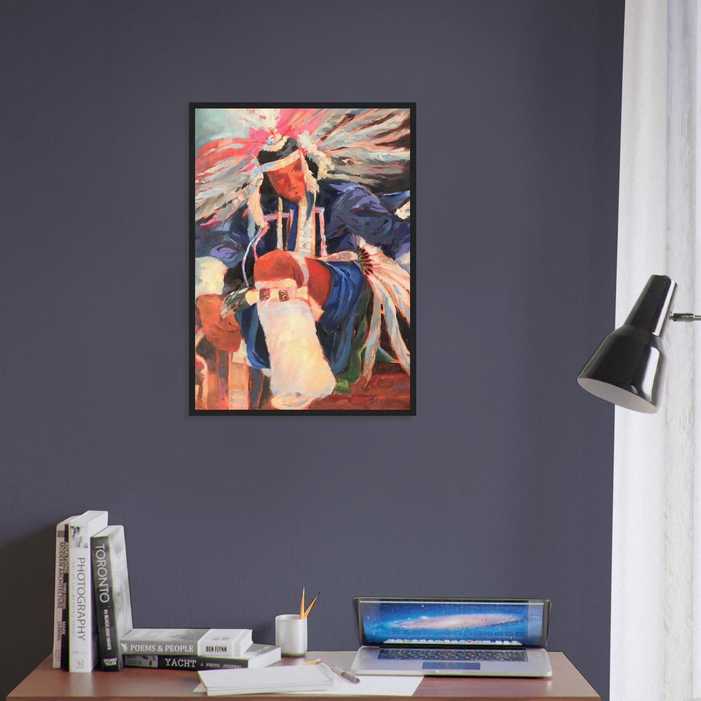 'War Dancer' I 20x28 inch Wooden Framed Art Print I Original Artwork by American Artist Barbara Cleary