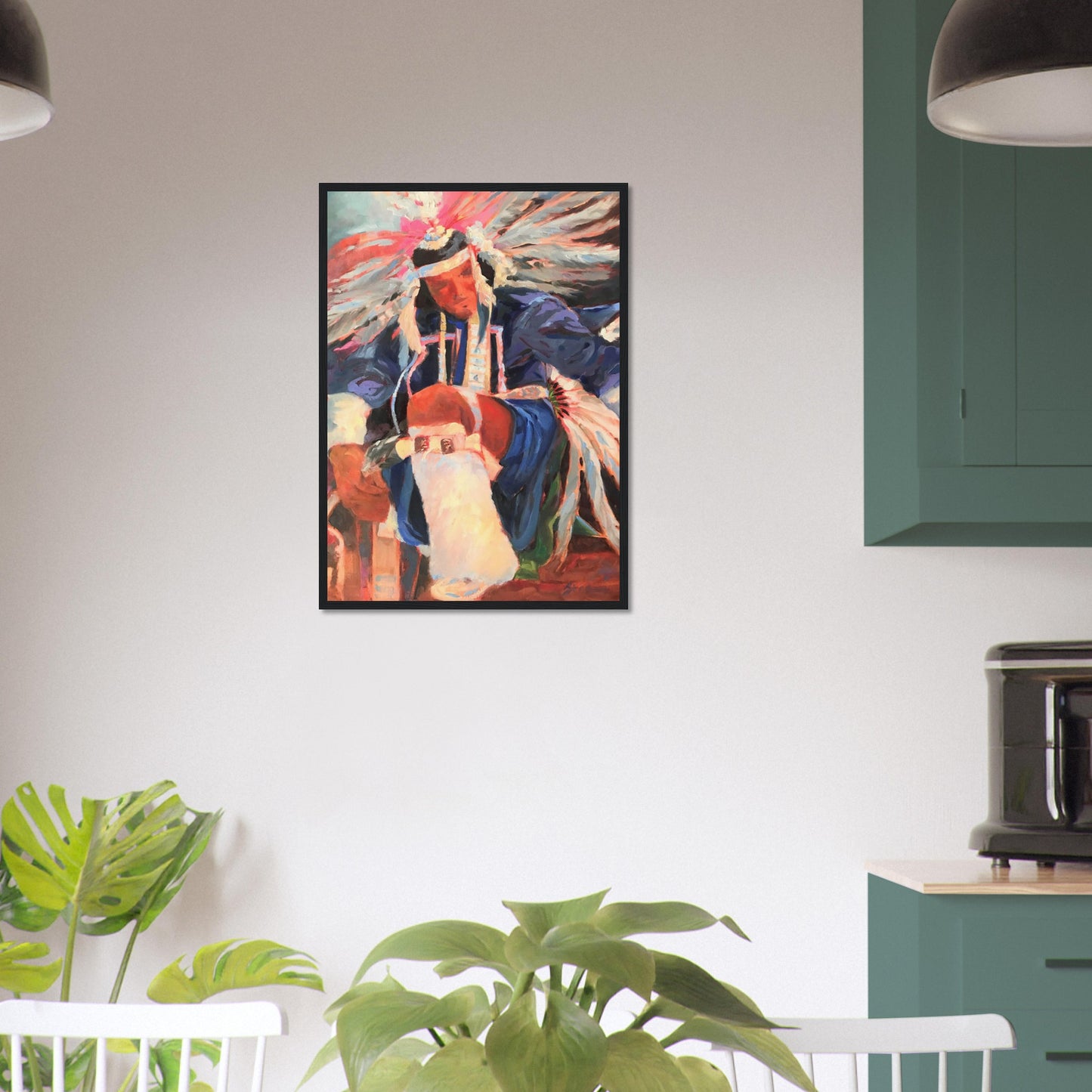 'War Dancer' I 20x28 inch Wooden Framed Art Print I Original Artwork by American Artist Barbara Cleary
