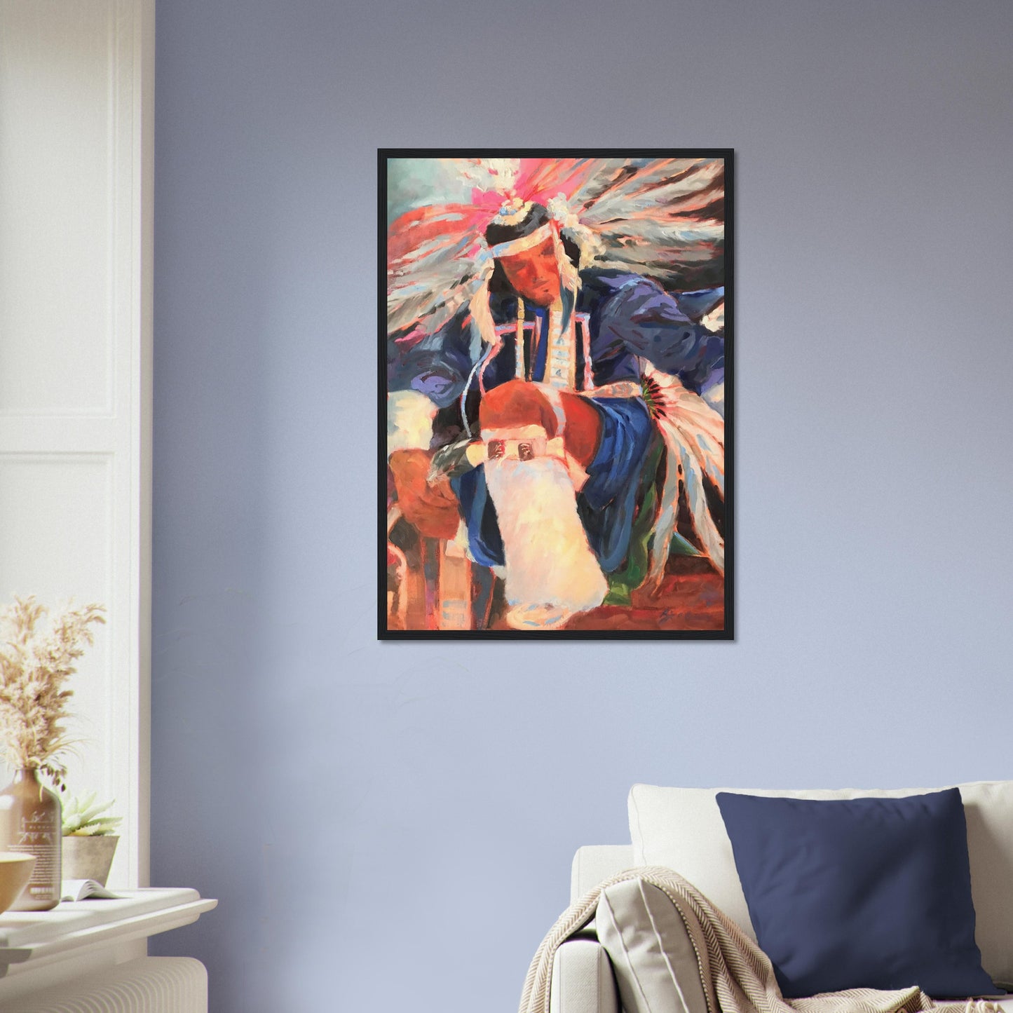 'War Dancer' I 20x28 inch Wooden Framed Art Print I Original Artwork by American Artist Barbara Cleary