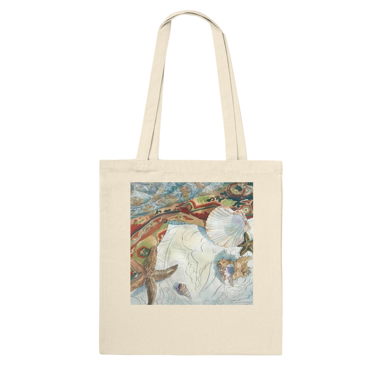 "Shells" Watercolor Classic Tote Bag by Barbara Cleary Designs