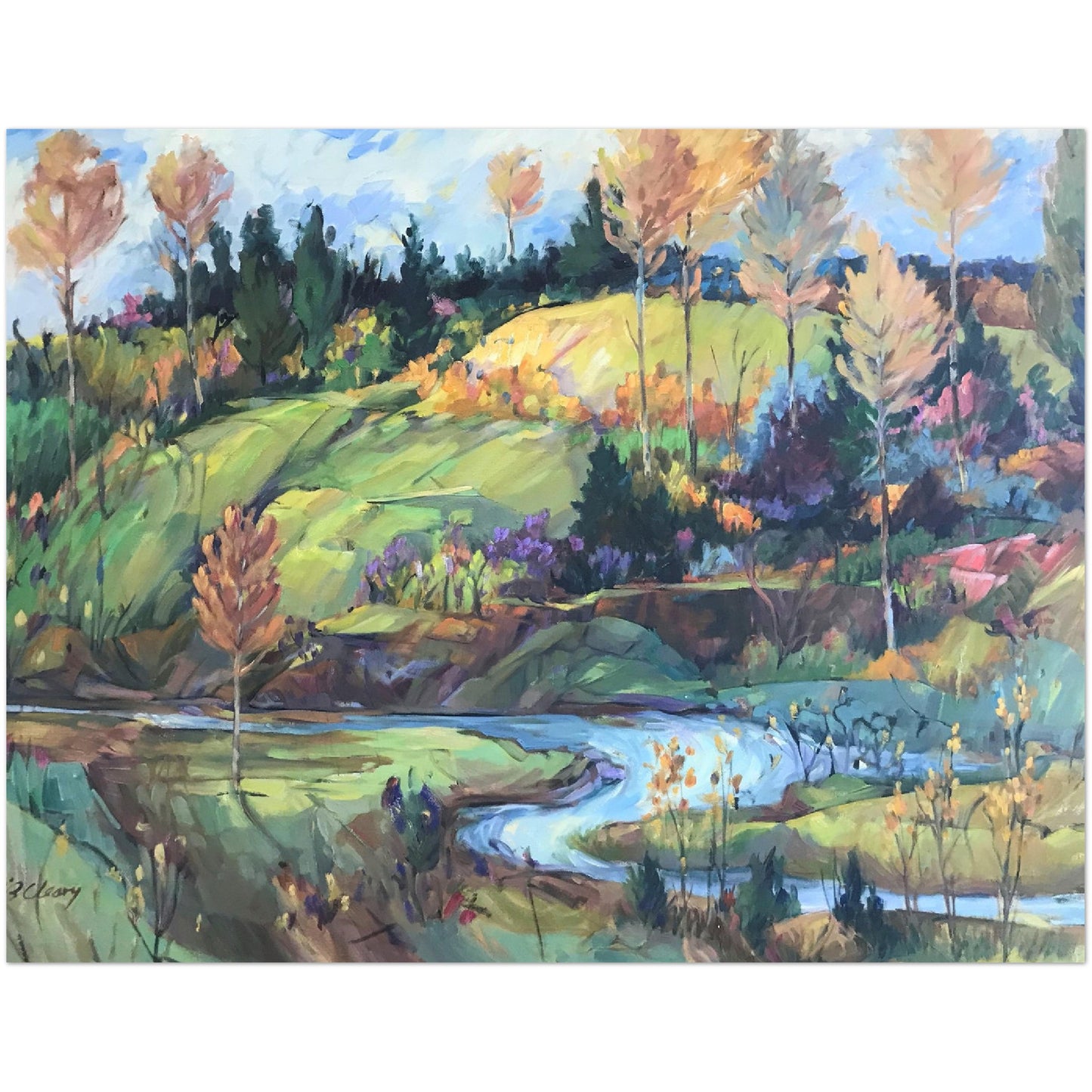 "Golden Fall" Landscape Pack of 10 postcards (2-sided, No envelopes, US & CA) by Barbara Cleary Designs