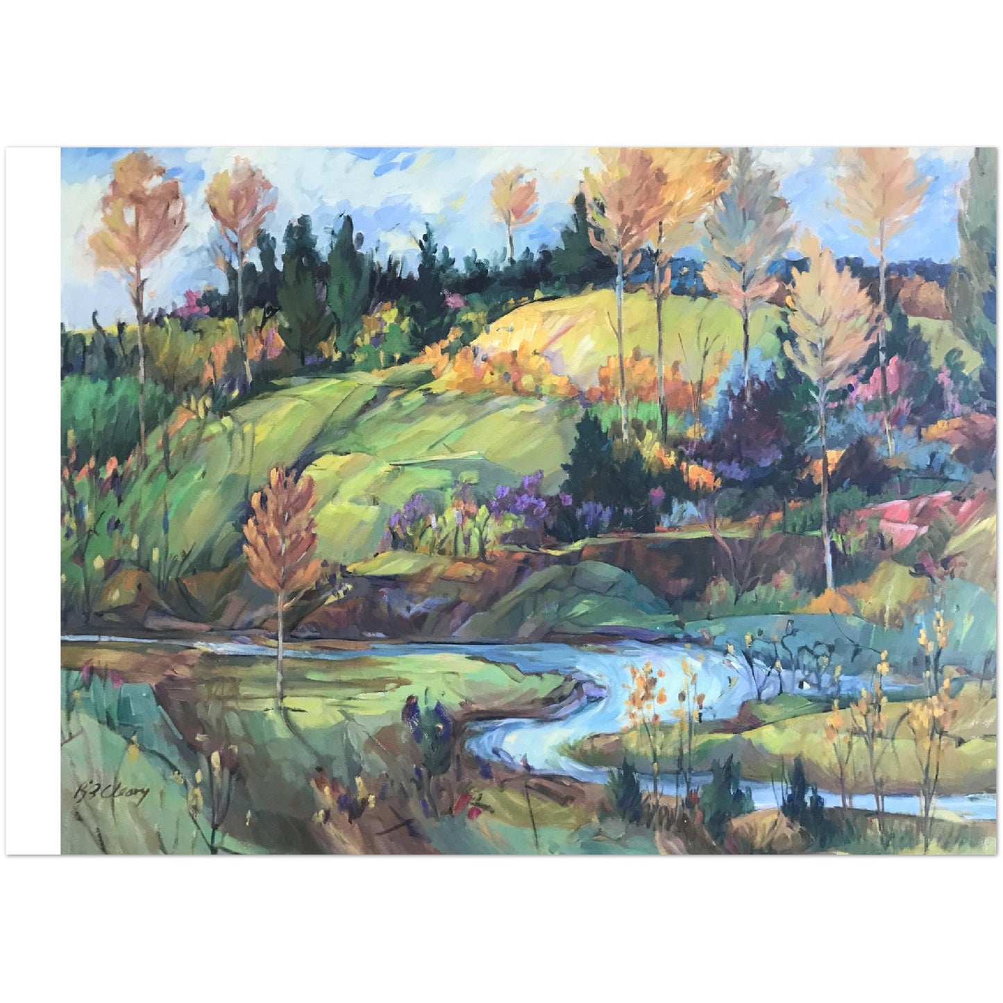 "Golden Fall" Landscape Pack of 10 postcards (2-sided, No envelopes, US & CA) by Barbara Cleary Designs