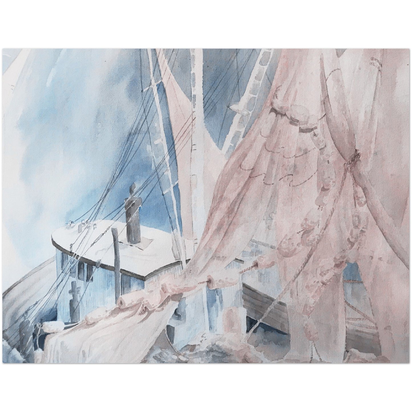 Pack of 10 Postcards "Sailboat" Watercolor (2-sided, No envelopes) by Barbara Cleary