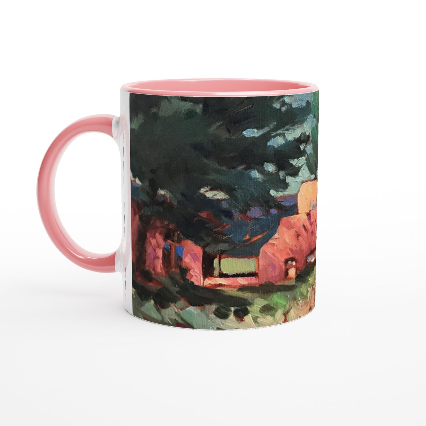 "Spring in Taos" White 11oz Ceramic Mug with Color Inside by Barbara Cleary Designs