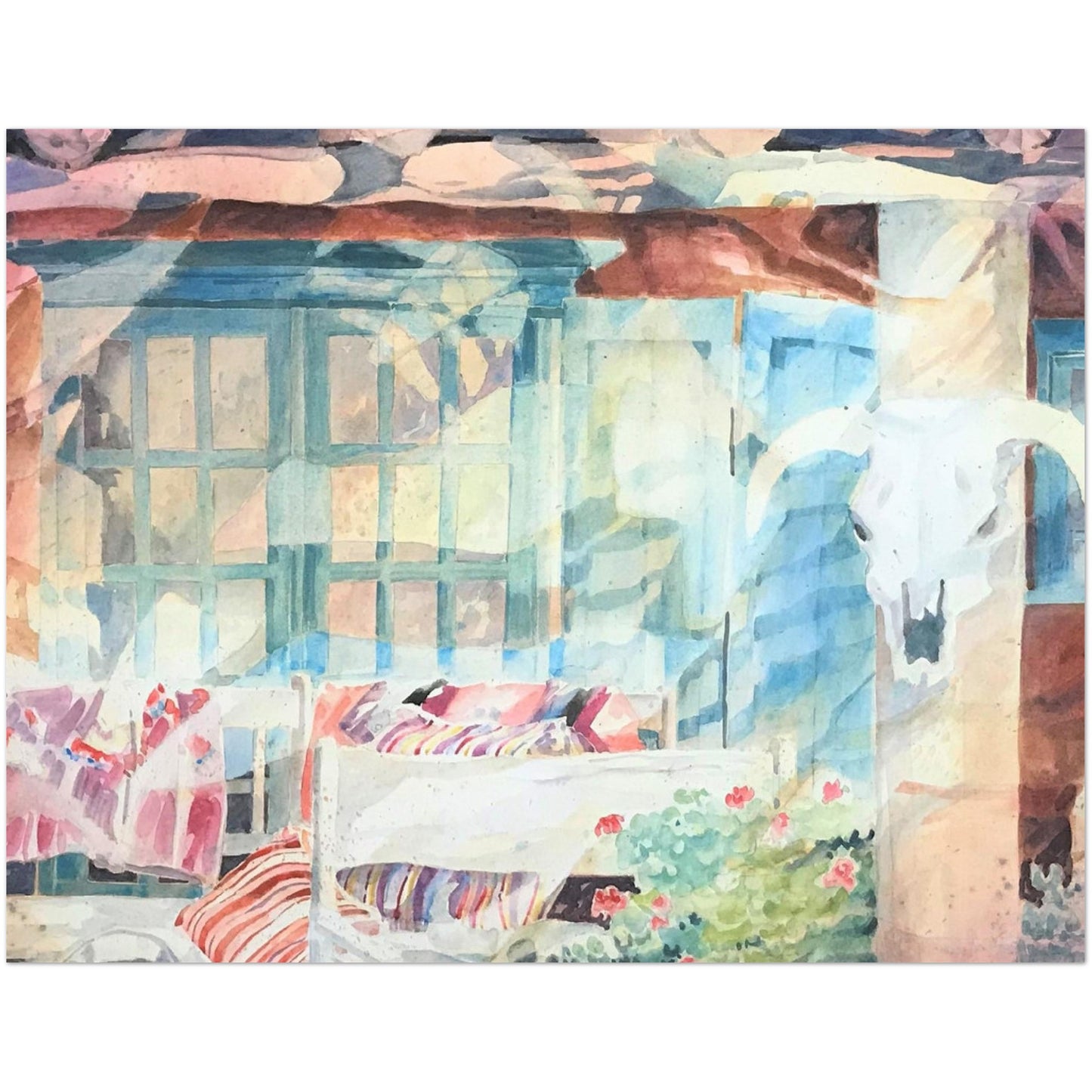 Pack of 10 postcards "Southwestern Home" Watercolor (2-sided, No envelopes, US & CA) by Barbara Cleary Designs