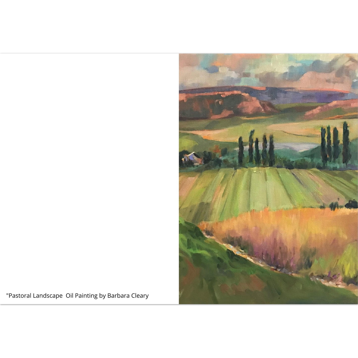 "Pastoral Landscape" Pack of 10 Greeting Cards (standard envelopes) (US & CA) by Barbara Cleary Designs