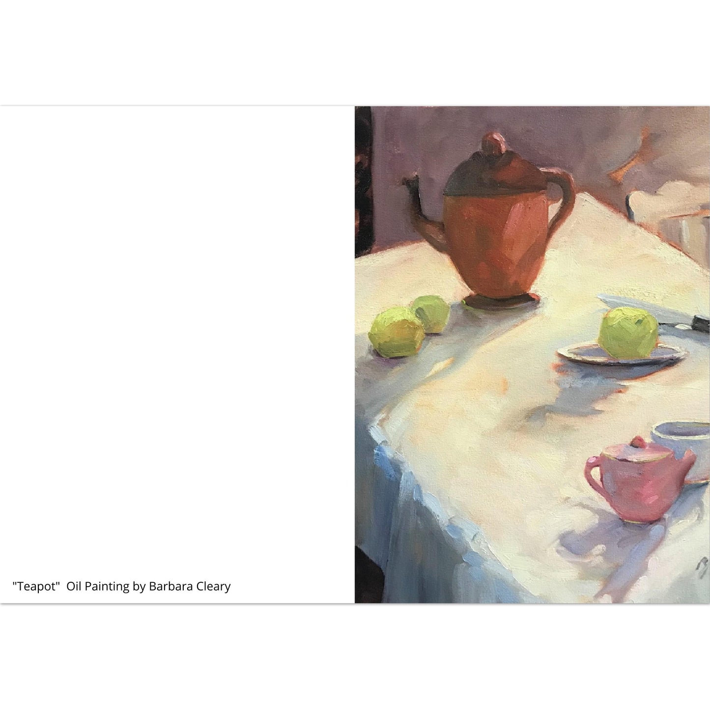 "Teapot" Pack of 10 Greeting Cards (standard envelopes) (US & CA) by Barbara Cleary Designs