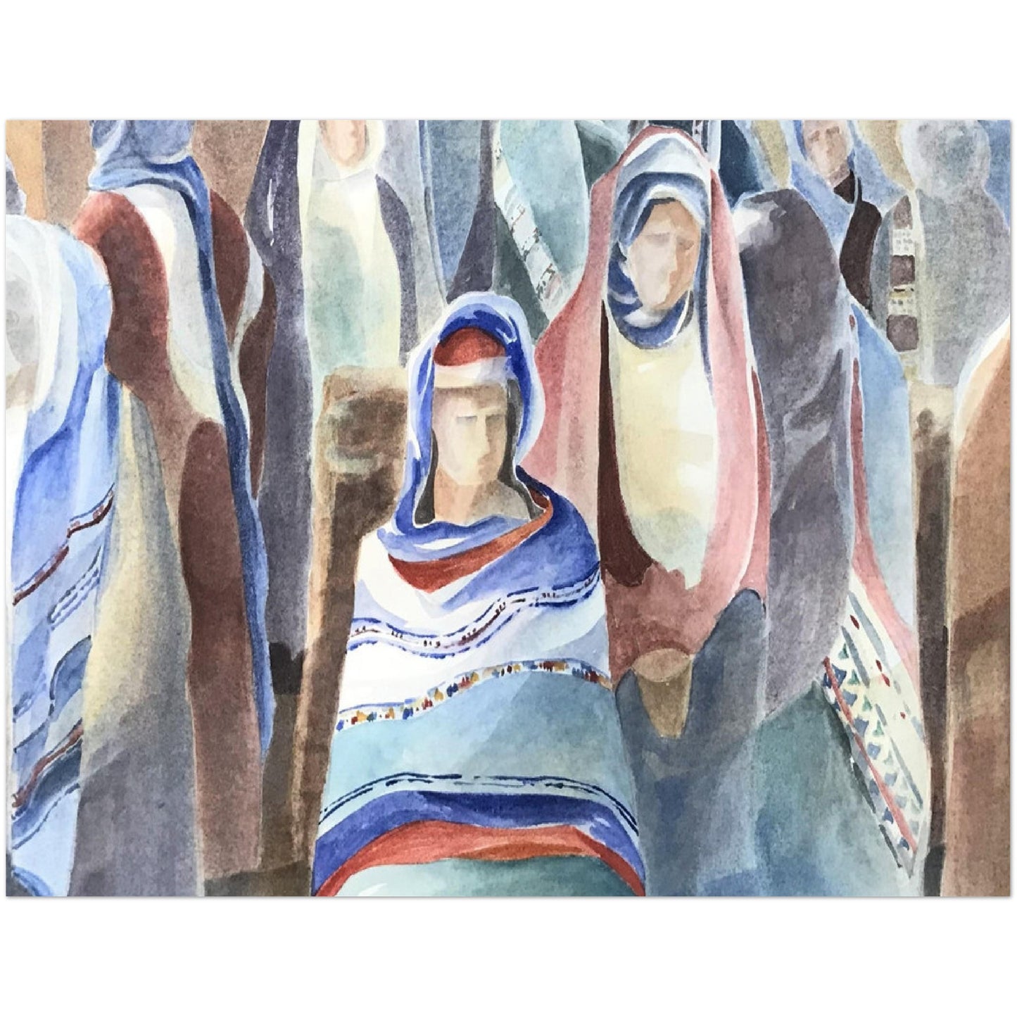 Pack of 10 Postcards "Pueblo People Watercolor" (2-sided, No envelopes, US & CA) by Barbara Cleary Designs